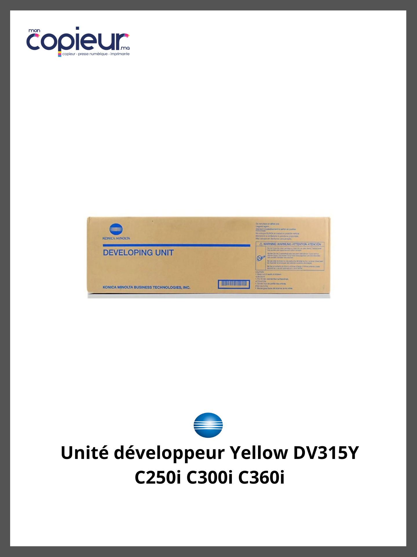 DV315Y20.png Unité développeur Yellow DV315Y C250i C300i C360i – Image 1